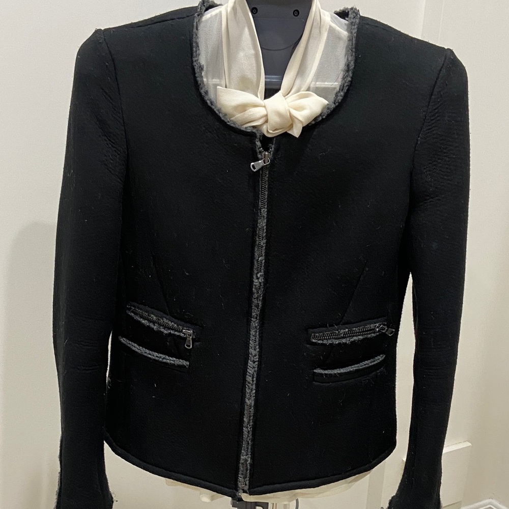 Club Monaco Black sweater jacket with zip